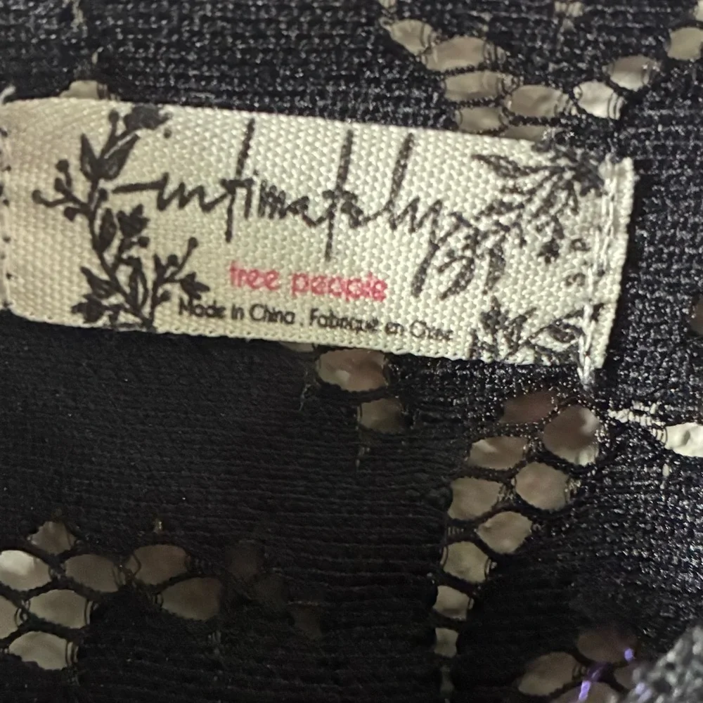 Intimately Free People Cropped Elegant Black Lace Bralette S